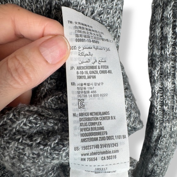 Abercrombie &‎ Fitch Wool Blend Sweater Womens Size XS Small Gray Preppy Cozy - Picture 4 of 12
